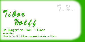 tibor wolff business card